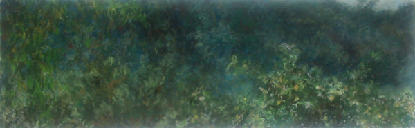 krajina s jabloní, pastel